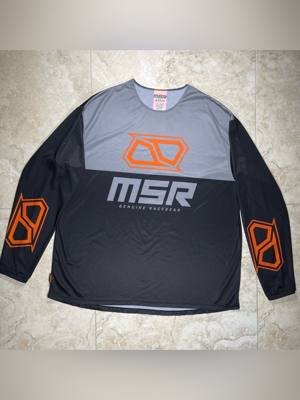 MSR Men’s Black & Gray Long Sleeve Race Jersey with Orange Logo